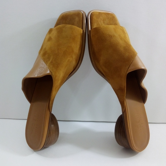 M.Gemi Ilaria Women 8.5 US 39 EU Open Toe Brown Leather Italian Mule Heels - Picture 5 of 9